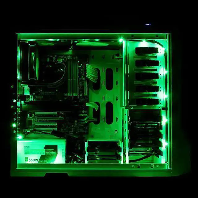 Alt view image 3 of 6 - WISDUM PC LED Flexible Light Strip Computer Lighting Green with Magnetic for PC Case Computer Lighting Kit30cm18ledsS Series