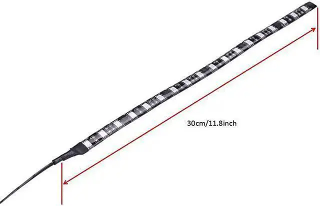 Alt view image 4 of 6 - WISDUM PC LED Flexible Light Strip Computer Lighting Green with Magnetic for PC Case Computer Lighting Kit30cm18ledsS Series