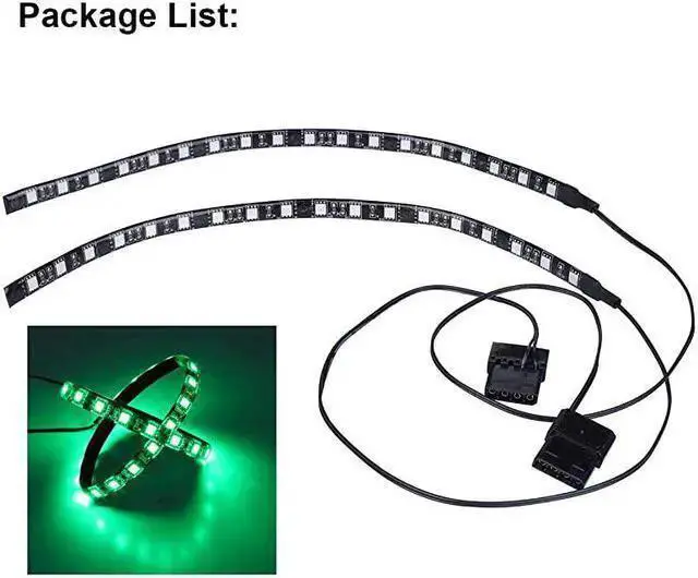 Alt view image 6 of 6 - WISDUM PC LED Flexible Light Strip Computer Lighting Green with Magnetic for PC Case Computer Lighting Kit30cm18ledsS Series