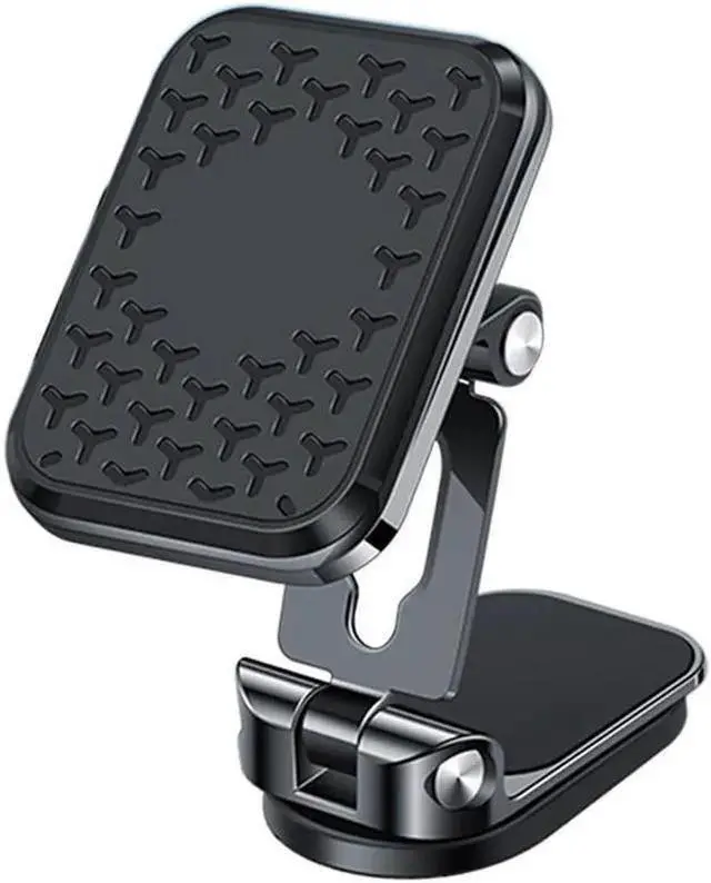 Main image of WISDUM Magnetic Dashboard Windshield Mount 360 Degree Rotation Foldable Mobile Phone Mount Support Zinc Alloy Anti Slip for Car Office(Black)