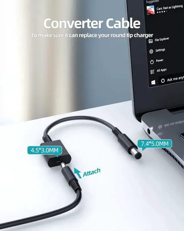 Alt view image 3 of 7 - WISDUM Charger for Laptop Charger - Portable, 65W & 45W, for All Round Power Connector, Safety Certified by UL