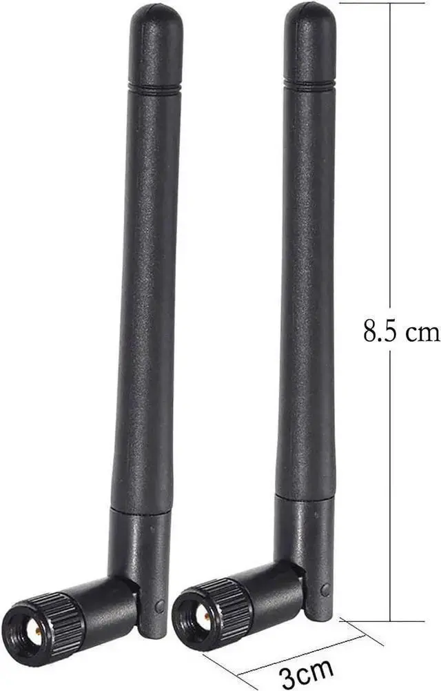 Alt view image 2 of 7 - WISDUM Bingfu Dual Band WiFi 2.4GHz 5GHz 5.8GHz 3dBi MIMO RP-SMA Male Antenna (2-Pack) for WiFi Router Wireless Network Card USB Adapter Security IP Camera Video Surveillance Monitor