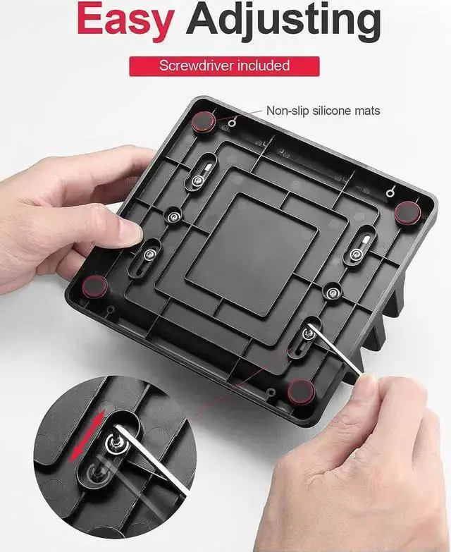 Alt view image 7 of 7 - WISDUM Vertical Laptop Stand for Desk, Dual Slots Plastic Laptop Holder with Space Saving 4-in-1 Design, Adjustable Laptop Stand Supports , Chromebook, Surface, (5.98 x 5.51 x 2.17 inch)