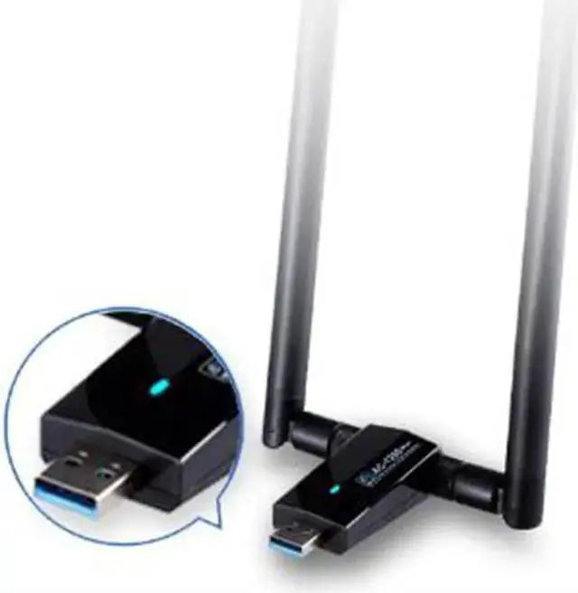 Alt view image 2 of 5 - WISDUM Network Card AC1200Mbps USB3.0 Wireless Antenna Adapter MT7612U IEEE 802.11AC Dongle Receiver Transmitter