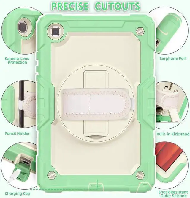 Alt view image 6 of 6 - WISDUM For Galaxy Tab A7 Case 2020 SM-T500 / T505 / T507 with Screen Protector for Kids Shockproof Cover for 10.4 Inch Tab A7 with S Pen Holder Stand and Strap Shoulder Strap