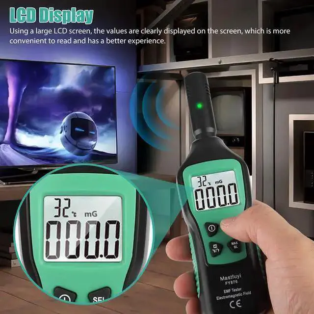 Alt view image 3 of 7 - WISDUM 3-In-1 Digital Electromagnetic Radiation Filed Detector Tester Geiger Counter - EMF, Electric, and Magnetic Field Meter