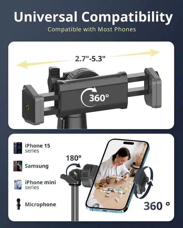 Alt view image 6 of 6 - WISDUM UBeesize 12'' Selfie Ring Light with 62 Tripod Stand for Video Recording, Live Streaming(YouTube, Instagram, TIK Tok), Compatible with Phones, Cameras and Webcams