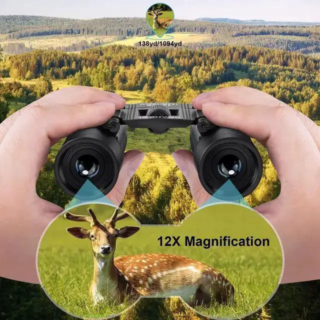 Alt view image 4 of 7 - WISDUM 12X25 Mini Pocket Binoculars for Adults Kids, Small Compact Binoculars for Bird Watching, Opera Concert