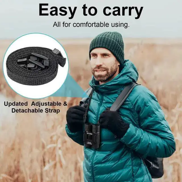 Alt view image 6 of 7 - WISDUM 12X25 Mini Pocket Binoculars for Adults Kids, Small Compact Binoculars for Bird Watching, Opera Concert