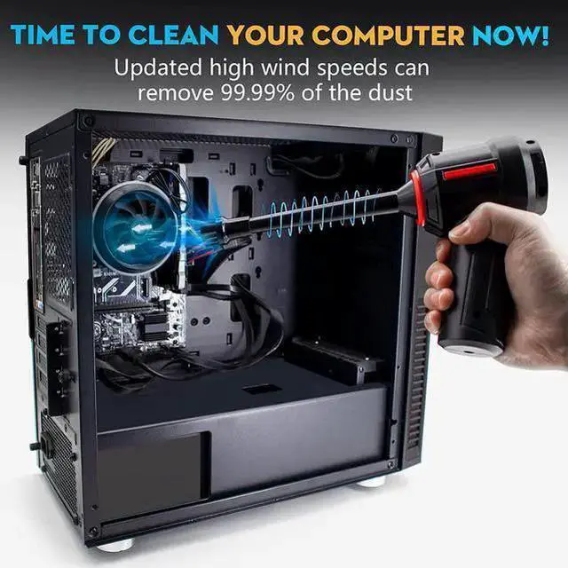 Alt view image 3 of 6 - WISDUM Compressed Air Duster & Mini Vacuum Keyboard Cleaner 3-in-1, New Generation Canned Air Spray, Portable Electric Air Can, Cordless Blower Computer Cleaning Kit