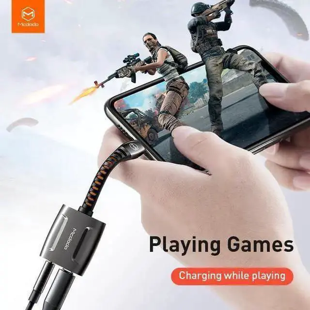 Alt view image 5 of 5 - WISDUM mcdodo 2 in 1 Aux Headphone Adapter & Charger Dongle,Lightning to 3.5mm Audio Cable+Audio Charger Splitter Compatible with Phone 14,13,12,11,,iPod
