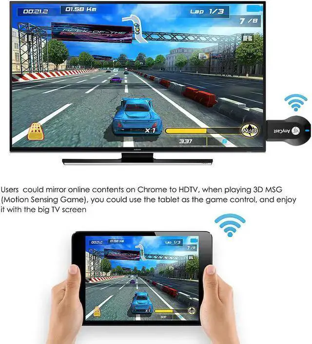 Alt view image 6 of 7 - WISDUM Anycast M2 Plus Wireless TV Dongle Wifi Display HDMI Streaming Media Player Airplay Miracast DLNA 1080P HDMI TV Stick TV Dongle Receiver Mirror Share Screen for IOS Android Miracast Airply