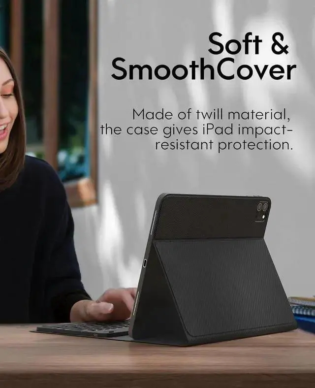 Alt view image 7 of 7 - WISDUM Keyboard Case for Pro 12.9 inch (3rd, 4th, 5th, 6th Generation) - Wireless Detachable - with Pencil Holder for 2022 Pro 12.9, Black