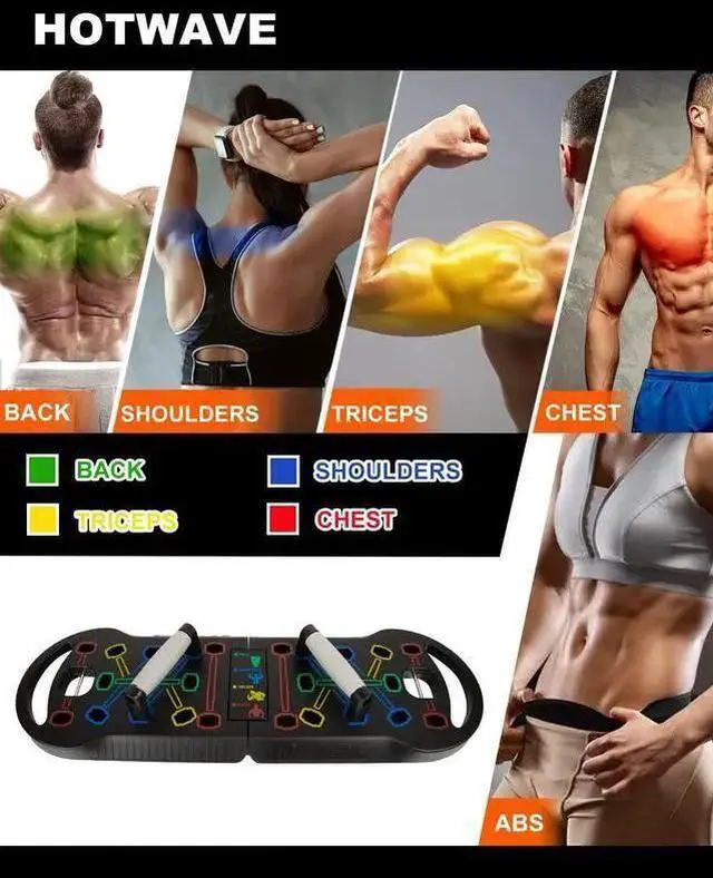 Alt view image 2 of 6 - WISDUM HOTWAVE Push Up Board Fitness, Portable Foldable 20 in 1 Push Up Bar at Home Gym, Pushup Handles for Floor. Professional Strength Training Equipment For Man and Women,Patent Pending