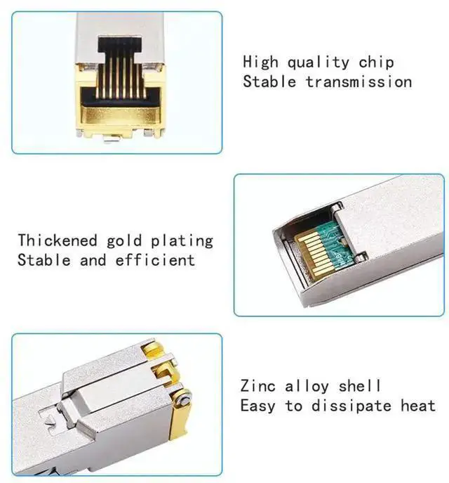 Alt view image 4 of 5 - WISDUM 10GBase-t, SFP-10G-T Optical Module, 10G SFP to RJ45 Conversion Module,Adaptive 10G/5G/2.5G/1G,Support DDM, for Network Switch Cisco TPLINK Ubiquiti UniFi BDCOM QNAP , 30m,AQR113C chip