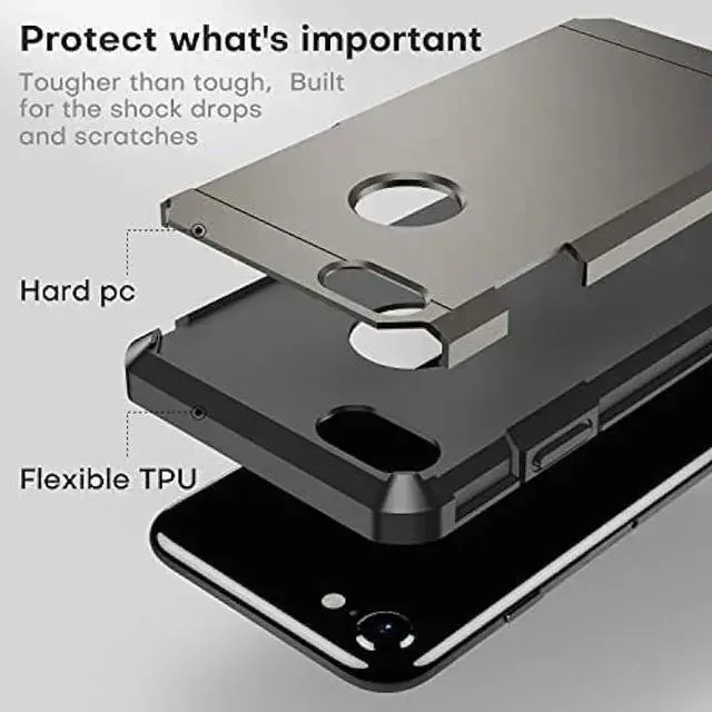 Alt view image 4 of 7 - WISDUM ImpactStrong 7/8 Case, Heavy Duty Dual Layer Protection Cover Heavy Duty Case for 7/8 (Gun Metal)