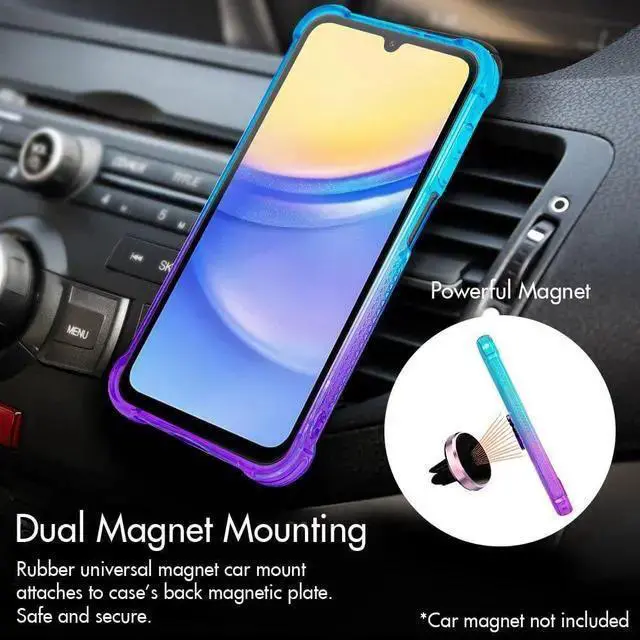 Alt view image 3 of 4 - WISDUM Silverback for Galaxy A15 5G Phone Case, Moving Liquid Holographic Sparkle Glitter Case with Kickstand, Girls Women Bling Diamond Ring Slim Protective Case for Galaxy A15 5G - Purple