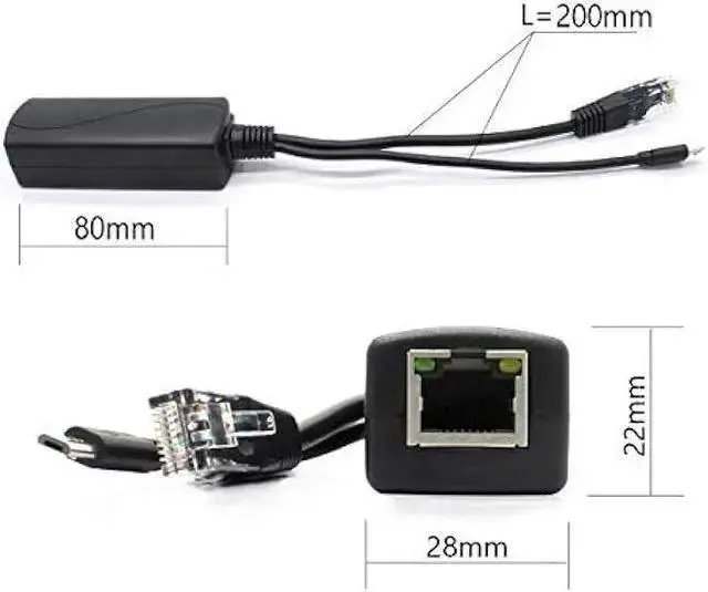 Alt view image 3 of 5 - WISDUM ANVISION 4-Pack 5V PoE Splitter, 48V to 5V 2.4A Adapter with Micro USB Plug, IEEE 802.3af Compliant, for IP Camera, Tablets, Dropcam or Raspberry Pi and More, AV-PS05-1