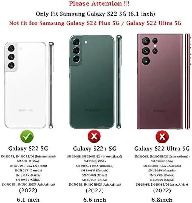 Alt view image 2 of 6 - WISDUM for Galaxy S22 Case with Camera Lens Cover HD Screen Protector, Dual Layer Military-Grade Drop Tested Magnetic Ring Holder Kickstand Protective Phone Case for Galaxy S22 5G (Red)