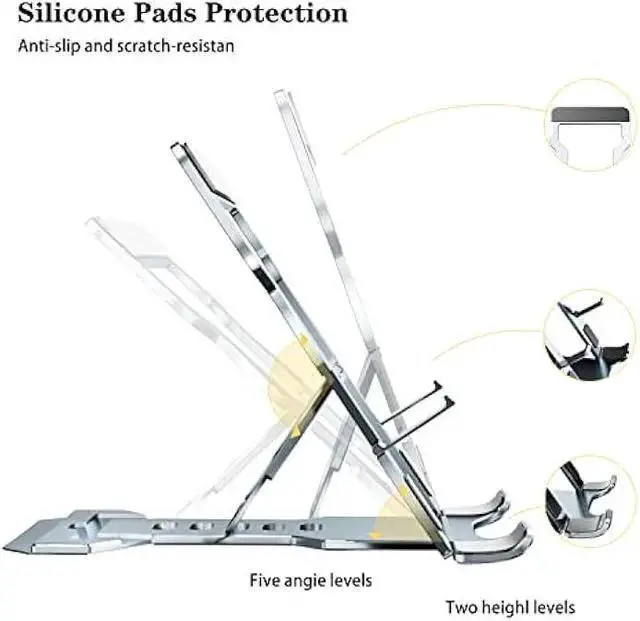 Alt view image 3 of 6 - WISDUM Phone Stand for Desk, Adjustable Cell Phone Stands, Foldable Metal Phone Stands for All Smartphone