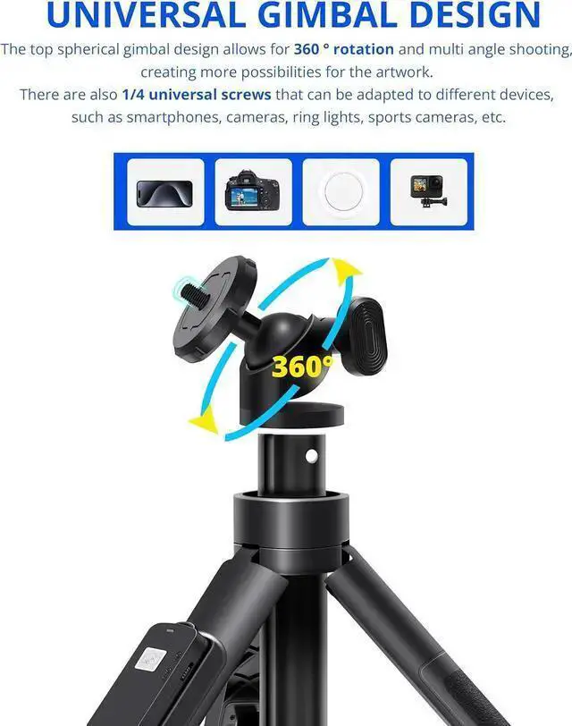 Alt view image 5 of 7 - WISDUM BZE Selfie Stick,Long Extendable Selfie Stick Tripod,Phone Tripod with Wireless Remote Shutter,Group Selfies/Live Streaming/Video Recording Compatible with All Cellphones