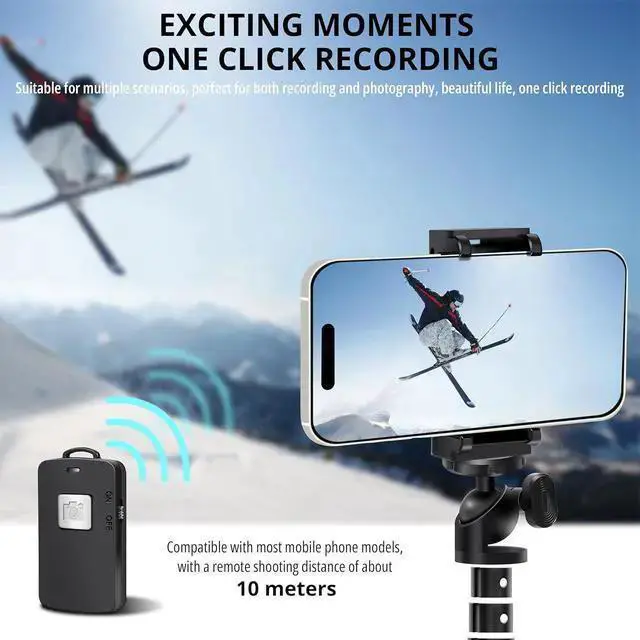 Alt view image 7 of 7 - WISDUM BZE Selfie Stick,Long Extendable Selfie Stick Tripod,Phone Tripod with Wireless Remote Shutter,Group Selfies/Live Streaming/Video Recording Compatible with All Cellphones
