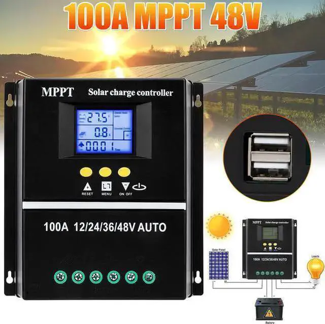 Main image of WISDUM 100A MPPT Solar Panel Kit - PV Regulator Charge Controller Auto Focus 12/24/36/48V Solar Controller