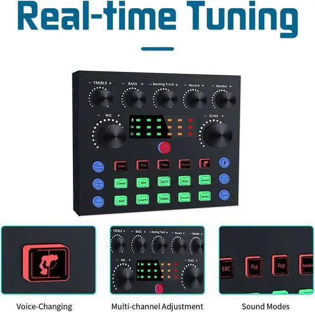 Alt view image 5 of 7 - WISDUM Podcast Equipment Bundle,Audio Interface with All-In-One DJ Mixer and Studio Broadcast Microphone, Perfect for Recording,Live Streaming,Gaming,Compatible with PC,Smartphone,Play Station