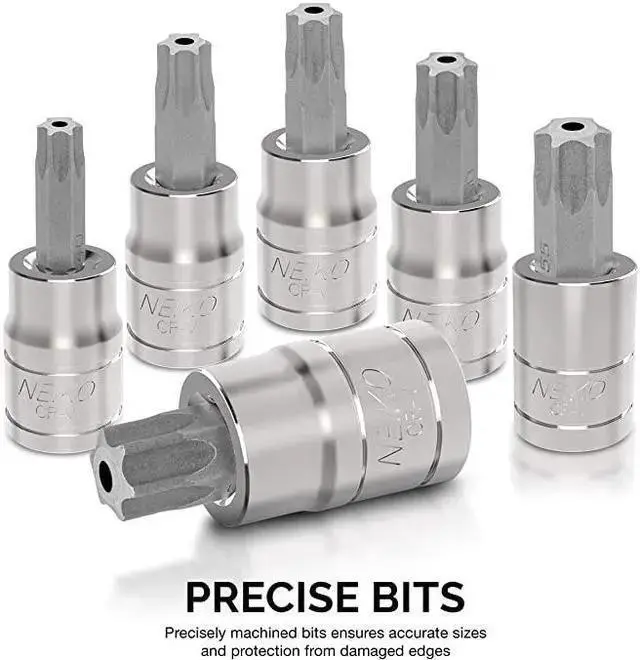 Alt view image 3 of 7 - WISDUM 10073A Tamper Proof Torx Bit Socket Set, T8 T60, S2 Steel | 13-Piece Set