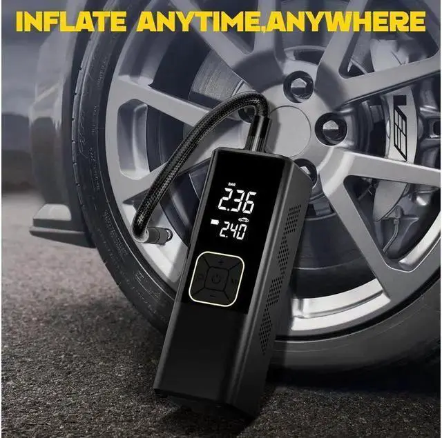 Alt view image 6 of 7 - WISDUM Tire Inflator Portable Air Compressor for Car Tires, 150 PSI Fast Inflation 7500mAh Cordless Air Pump, Electric Tire Pump with 12V DC Dual Power for Car, Moto, Bike, Ball