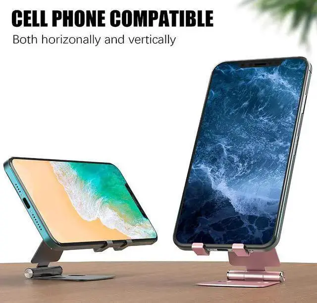 Alt view image 2 of 7 - WISDUM 2Pack Cell Phone Stand for Angle Height Adjustable Desk Sturdy Aluminum Metal Cute Phone Holder for ,, Mobile Phone, All Android Smartphone,Desktop