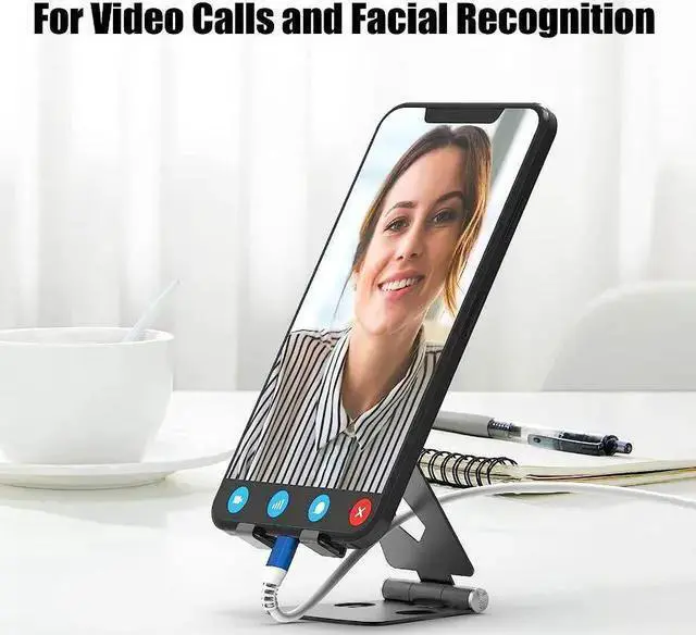 Alt view image 6 of 7 - WISDUM 2Pack Cell Phone Stand for Angle Height Adjustable Desk Sturdy Aluminum Metal Cute Phone Holder for ,, Mobile Phone, All Android Smartphone,Desktop