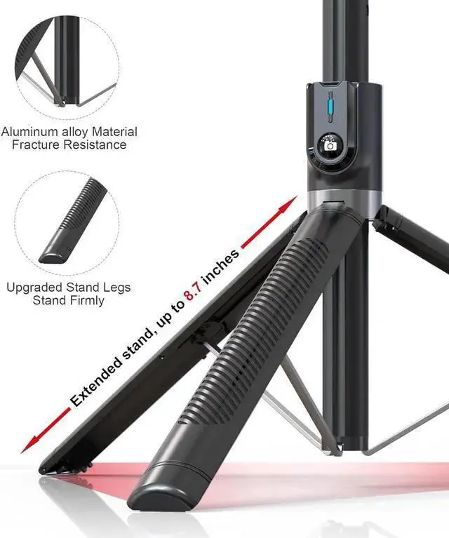 Alt view image 5 of 7 - WISDUM Selfie Stick Phone Tripod with Remote and LED Fill Lights - ASHINER 70 inch Heigh Cell Phone Holder for Travel, Vlogging, Live Streaming Video and Photos,Phone Stand Compatible with and Android
