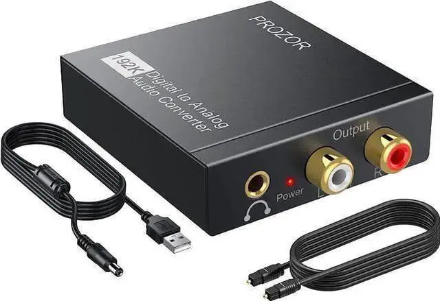 Main image of WISDUM PROZOR 192KHz Digital to Analog Audio Converter DAC Digital SPDIF Optical to Analog L/R RCA Converter Toslink Optical to 3.5mm Jack Adapter for PS3 HD DVD PS4 Amp TV Home Cinema