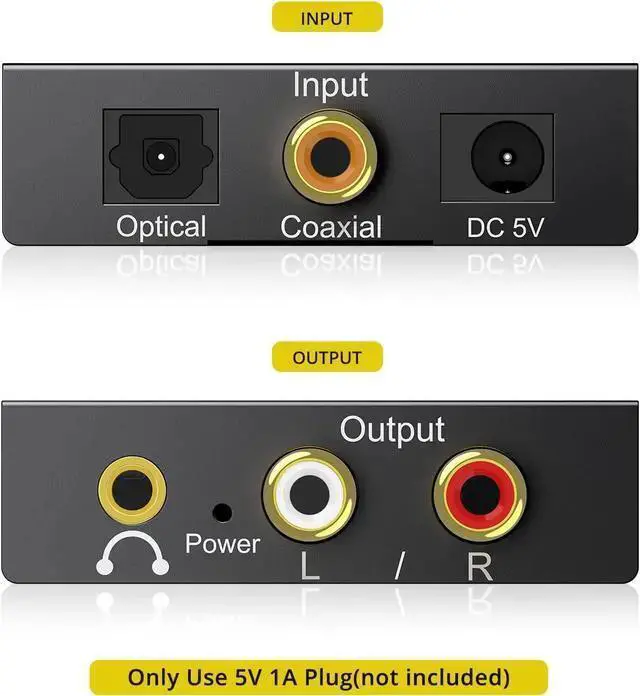 Alt view image 3 of 7 - WISDUM PROZOR 192KHz Digital to Analog Audio Converter DAC Digital SPDIF Optical to Analog L/R RCA Converter Toslink Optical to 3.5mm Jack Adapter for PS3 HD DVD PS4 Amp TV Home Cinema