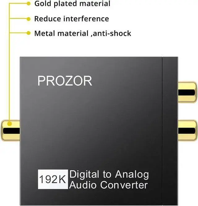 Alt view image 6 of 7 - WISDUM PROZOR 192KHz Digital to Analog Audio Converter DAC Digital SPDIF Optical to Analog L/R RCA Converter Toslink Optical to 3.5mm Jack Adapter for PS3 HD DVD PS4 Amp TV Home Cinema