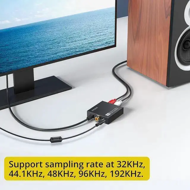 Alt view image 5 of 7 - WISDUM PROZOR 192KHz Digital to Analog Audio Converter DAC Digital SPDIF Optical to Analog L/R RCA Converter Toslink Optical to 3.5mm Jack Adapter for PS3 HD DVD PS4 Amp TV Home Cinema