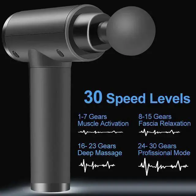 Alt view image 3 of 7 - WISDUM Massage Gun Deep Tissue, Muscle Percussion Back Neck Head Handheld Hammer Massager for Athletes, 30 Speed Level, LED Touch Screen, Long Battery Life with 10 Heads