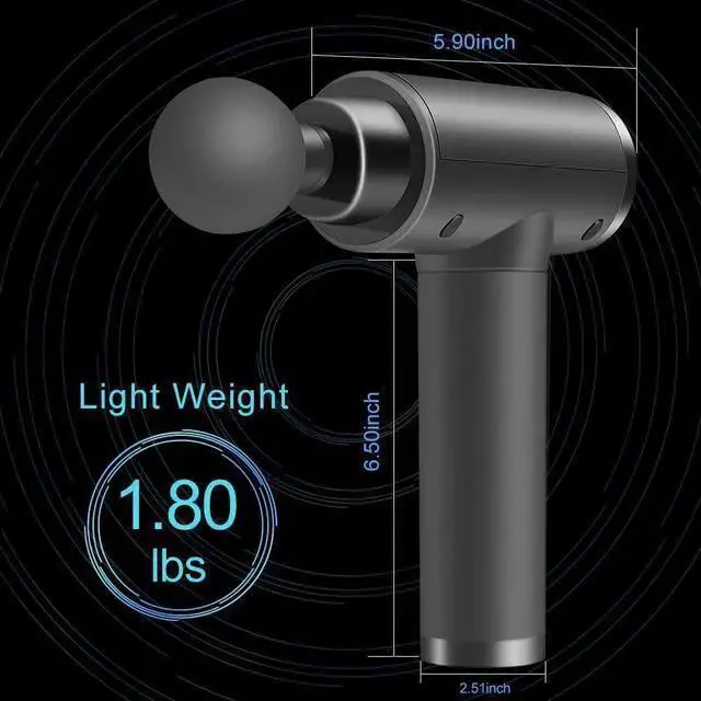 Alt view image 7 of 7 - WISDUM Massage Gun Deep Tissue, Muscle Percussion Back Neck Head Handheld Hammer Massager for Athletes, 30 Speed Level, LED Touch Screen, Long Battery Life with 10 Heads