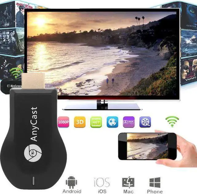 Alt view image 3 of 7 - WISDUM Anycast M2 Plus Wireless TV Dongle Wifi Display HDMI Streaming Media Player Airplay Miracast DLNA 1080P HDMI TV Stick TV Dongle Receiver Mirror Share Screen for IOS Android Miracast Airply