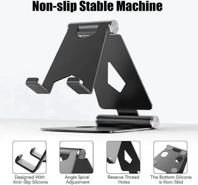Alt view image 5 of 7 - WISDUM 2Pack Cell Phone Stand for Angle Height Adjustable Desk Sturdy Aluminum Metal Cute Phone Holder for ,, Mobile Phone, All Android Smartphone,Desktop