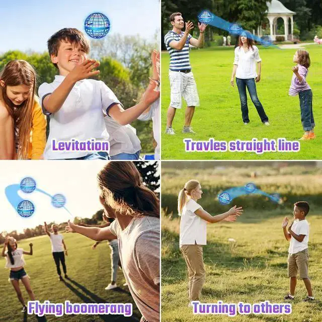 Alt view image 5 of 6 - WISDUM Flying Orb Ball Galaxy Ball - 2023 Upgraded Cosmic Globe Boomerang Ball Hover Ball for Kids Adult Boys Girls 360°Rotating Indoor Outdoor Flying Ball Cool Toys GiftBlue