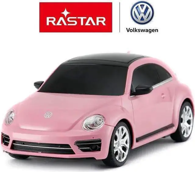 Alt view image 2 of 6 - WISDUM Radio Remote Control 1/24 Scale Volkswagen Beetle Licensed RC Model Car (Pink)