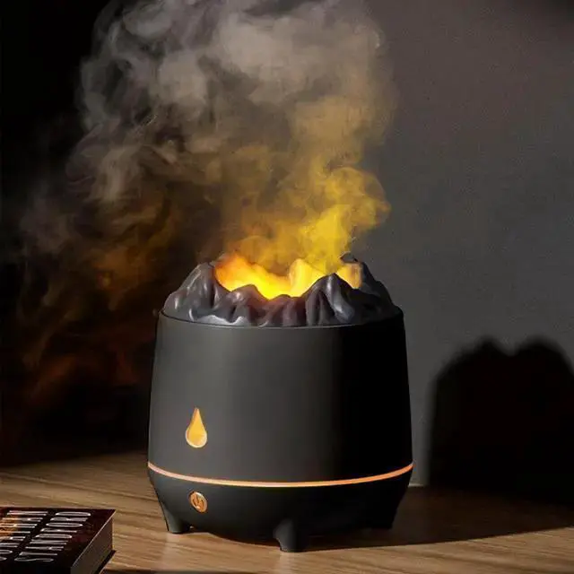 Alt view image 5 of 7 - WISDUM 3D Flame LED Light Air Humidifier - 400ml Air Humidifier Essential Oil Diffuser with Flame Effect for Home, Office, Spa, Gym (BlacK)