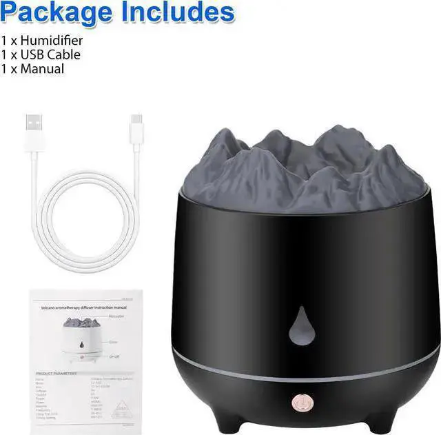 Alt view image 7 of 7 - WISDUM 3D Flame LED Light Air Humidifier - 400ml Air Humidifier Essential Oil Diffuser with Flame Effect for Home, Office, Spa, Gym (BlacK)