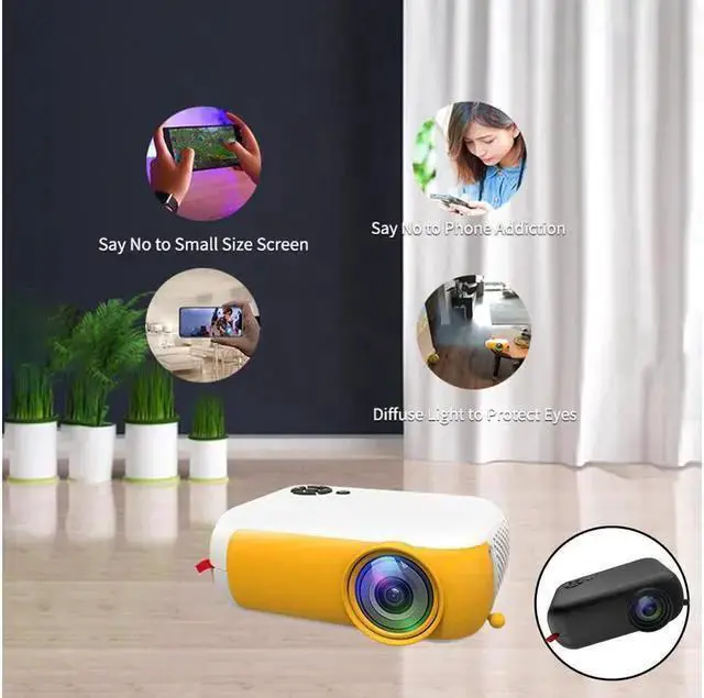Alt view image 5 of 5 - WISDUM Mini Projector 1080P Home Theater Cinema Kids Gift Remote Control Black