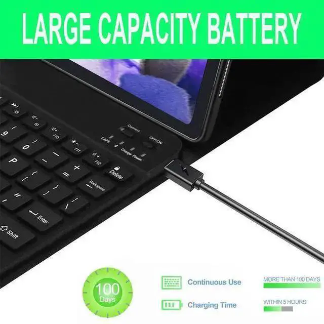 Alt view image 5 of 5 - WISDUM Keyboard Case for Galaxy Tab S10+ Plus/ S9 Plus/S9 FE+/ S9+/ S8+ Plus/S7+ Plus/S7 FE 12.4 Inch with S Pen Holder, Backlit Smart Bluetooth Keyboard case Cover (Black)
