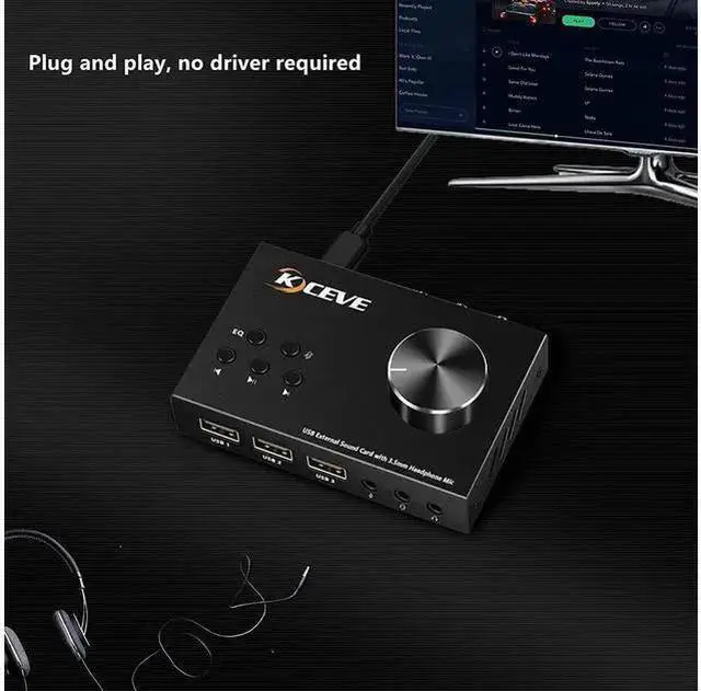 Alt view image 11 of 14 - External Sound Card with Volume Control, Multimedia USB Controller Knob, USB Audio Adapter with 3.5mm Headphone and Microphone Jack, for Windows, Mac, Linux, PC, Laptops, Desktops eokCXOY