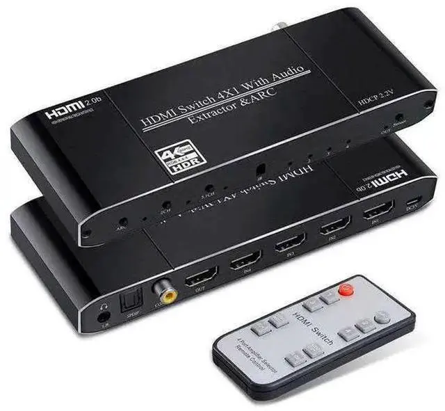Alt view image 12 of 12 - Torpedo Nova 4x1 HDMI Switch with Audio Extractor & ARC, 4K@60Hz HDR, HDCP 2.2, Optical/Coaxial/3.5mm Output
