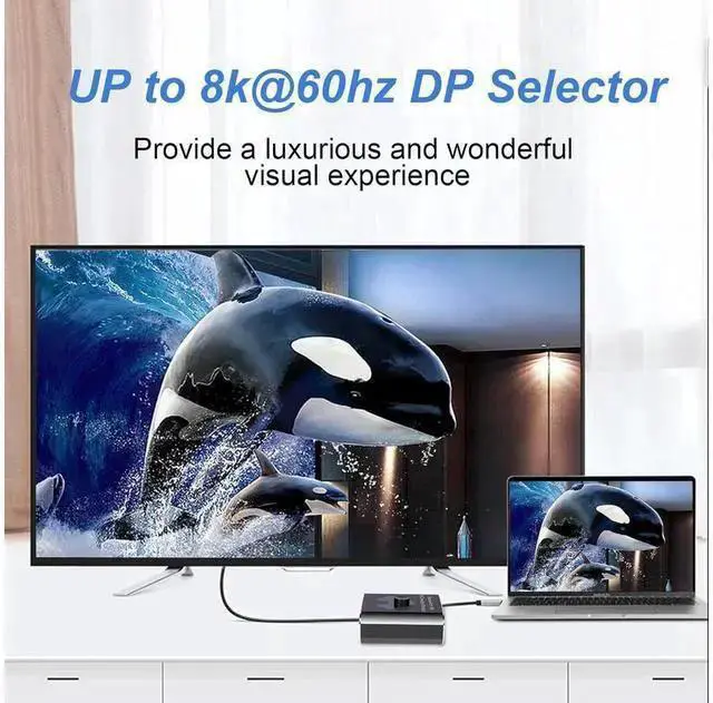 Alt view image 13 of 14 - 2 Port DisplayPort Switch Bidirectional, 8K Bi-Direction Display Port Switch 2 in 1 Out / 1 in 2 Out Manual Switch DP Switcher Selector Box Support 8K@60Hz 4K@120Hz for PC/Laptop/Game Console eokCXOY